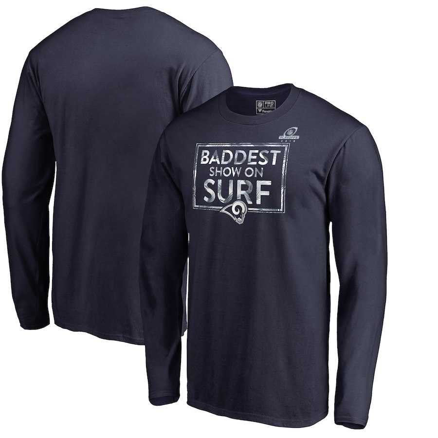 Men's Rams Navy 2018 NFL Playoffs Baddest Show On Surf Long Sleeve T-Shirt,We sell and wholesale Men's Rams Navy 2018 NFL Playoffs Baddest Show On Surf Long Sleeve T-Shirt on line form chian!